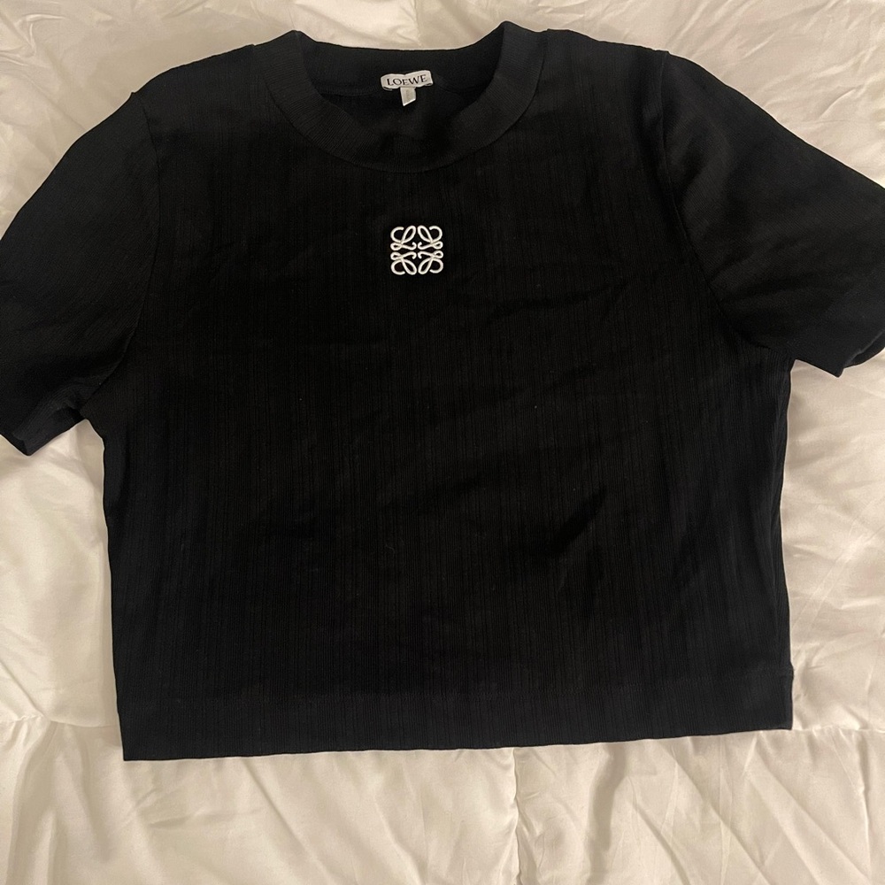 Loewe Black T-Shirt with White Logo